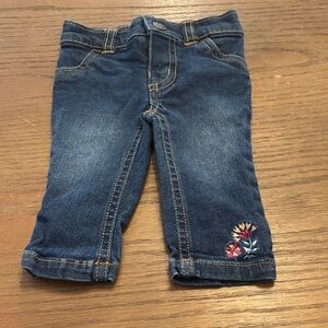 Carter's Blue Kids Jeans with Floral Embroidery